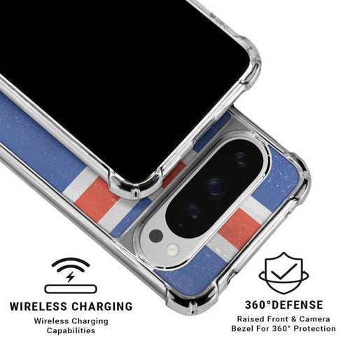 Iceland Flag Distressed Google Pixel 10 Pro Clear Case